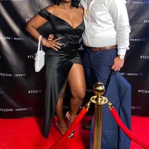 Black formal asymmetrical dress!